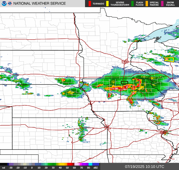 Weather radar map